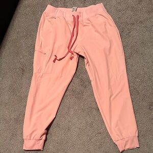 Figs Zamora Fight Club Pink Jogger Pants with Drawstring